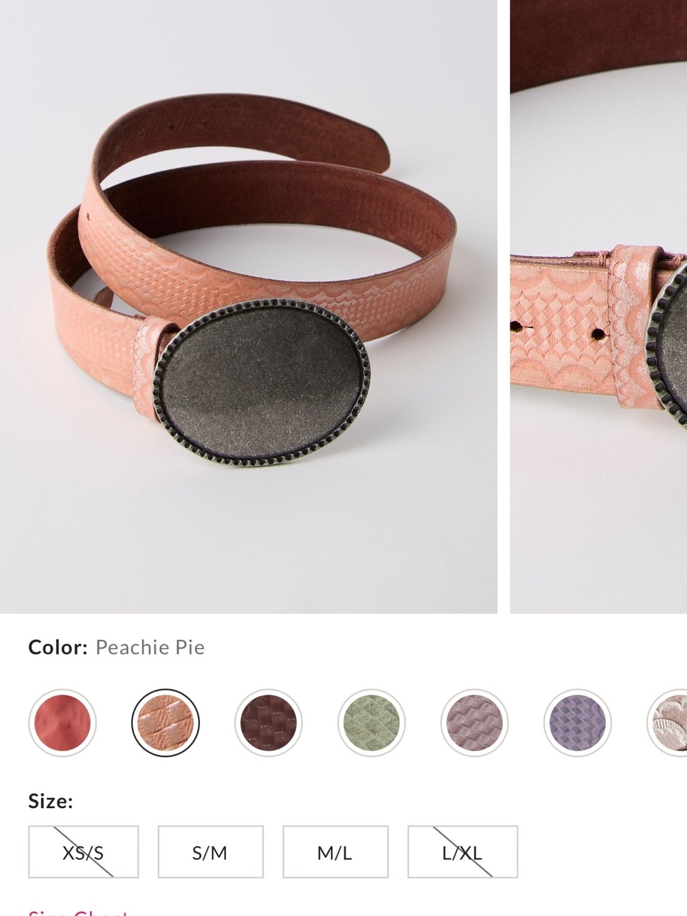 Free people Duke Concho Belt in Peachie Pie color